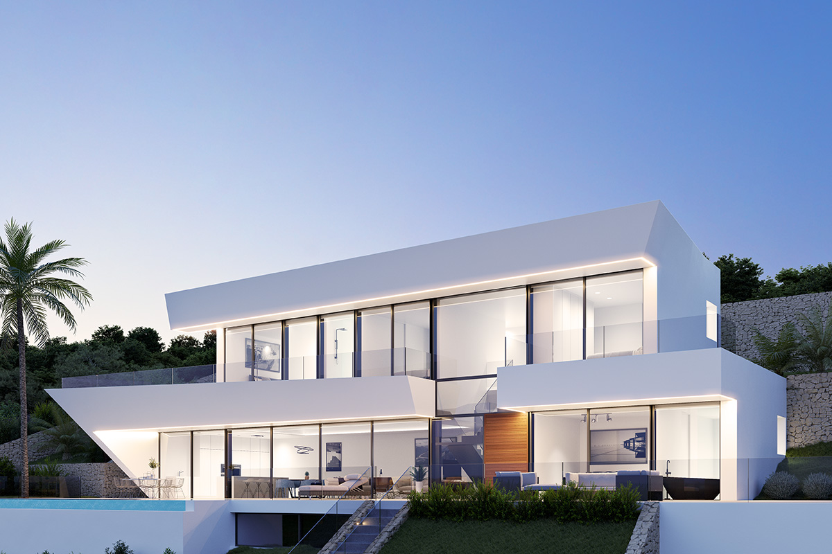 Villa moderna con diseño exclusiva.