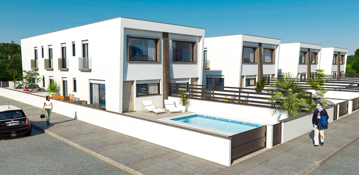 Newly built bungalows in Gran Alacant.
