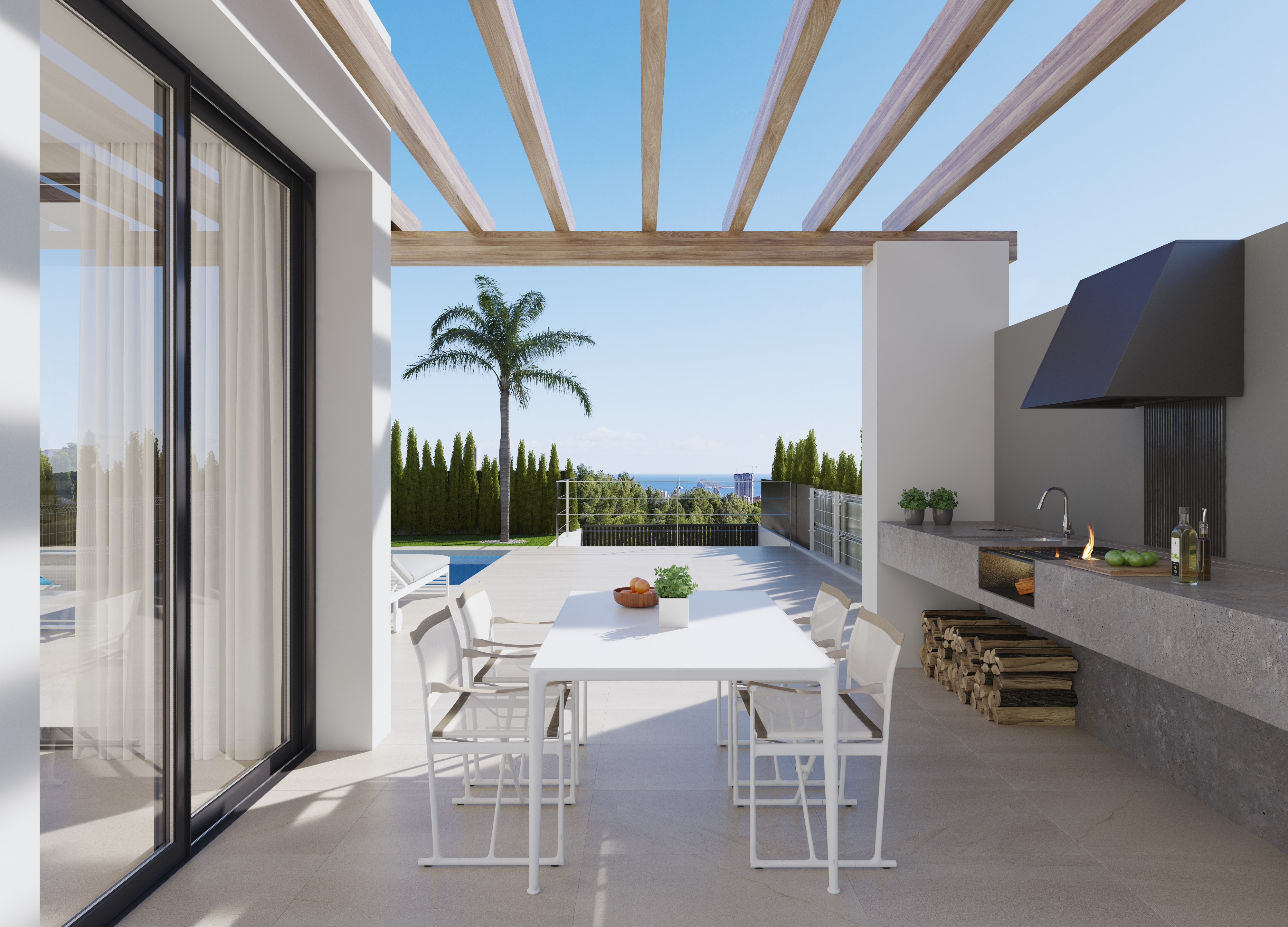 Moderne villa met vrij uitzicht